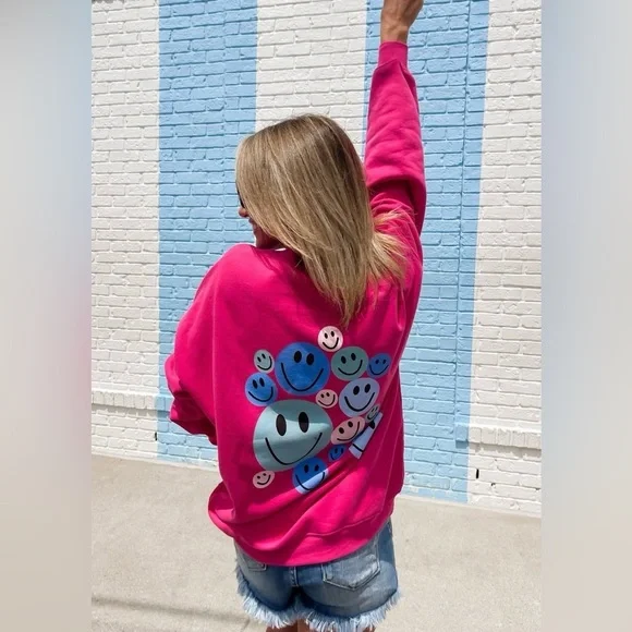 Pink Lily Vibrant Pink Sweatshirt - Picture 2 of 7